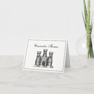 Vintage Heraldik-Schloss-Emblem Wappenrahmen Dankeskarte