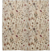 Vintage Herbarium gepresste Blumen Boho Dusche Duschvorhang (Vorderseite)
