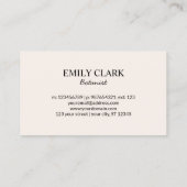 Vintage Herbarium Green Pflanze Blätter Visitenkar Telefonnummerkarte (Rückseite)