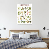 Vintage Herbarium Green Pflanze Chart Leinwanddruck (Insitu (Schlafzimmer))
