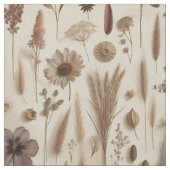 Vintage Herbarium Pressed Flower Botanical Fabric Stoff (Muster)