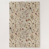 Vintage Herbarium Pressed Flower Botanical Puzzle (Vertikal)