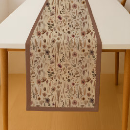 Vintage Herbarium Pressed Flower Botanical Table  Mittelgroßer Tischläufer