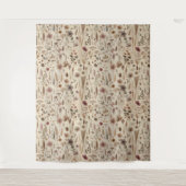 Vintage Herbarium Pressed Flower Botanical Wandteppich (Vorderseite)