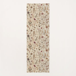 Vintage Herbarium Pressed Flower Botanical Yoga Yogamatte