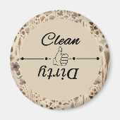 Vintage Herbarium Pressed Flower Dishwasher Clean Magnet (Vorne)