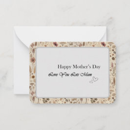 Vintage Herbarium Pressed Flower Flat Note Card Mitteilungskarte