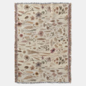 Vintage Herbarium Pressed Flower Throw Blanket Decke (Vorderseite Vertikal)