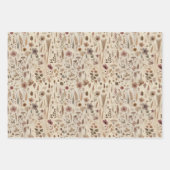 Vintage Herbarium Pressed Flower Wrapping Bundle Geschenkpapier Set (Vorderseite 2)