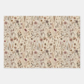 Vintage Herbarium Pressed Flower Wrapping Bundle Geschenkpapier Set (Vorderseite)