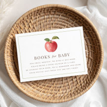 Vintage-Herbst-Apfel-Bücher für Baby-Einlegekarte