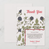 Vintage Herbst-BlackBerry Vielen Dank Dankeskarte (Vorne/Hinten)