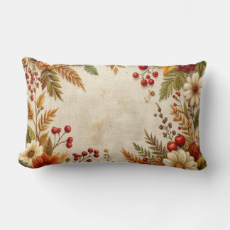 Vintage Herbst Blumen Border Kissen - Herbstblumen