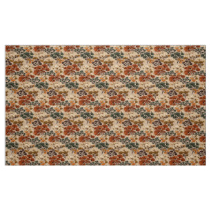 Vintage-Herbst-Blumen-Botanik-Muster Stoff