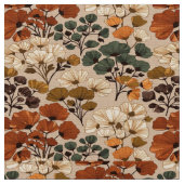 Vintage-Herbst-Blumen-Botanik-Muster Stoff (Nahaufnahme)