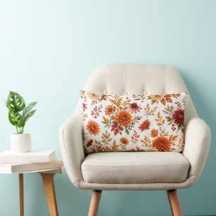 Vintage Herbst-Blumenmuster mit Sonnenblumen Lendenkissen