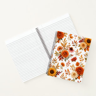 Vintage Herbst-Blumenmuster mit Sonnenblumen Notizblock