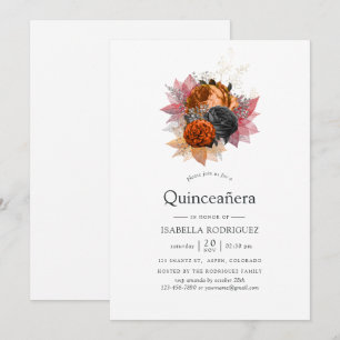 Vintage-Herbst-Blumenstrauß Quinceañera Einladung