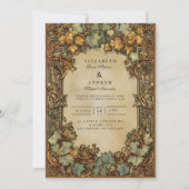 Vintage-Herbst-Botanik-Hochzeit Einladung (Vorderseite)