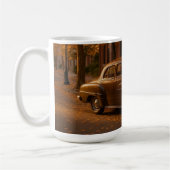 Vintage Herbst Buchladen & Auto Kaffeetasse (Links)
