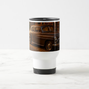 Vintage Herbst Buchladen & Auto Reisebecher