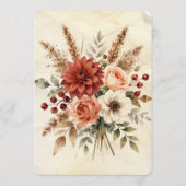 Vintage Herbst Burgunder Pfirsich Blumenhochzeit Programm (Rückseite)