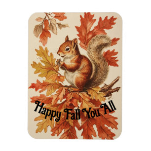 Vintage-Herbst-Eichhörnchen-Biege-Magnet Magnet