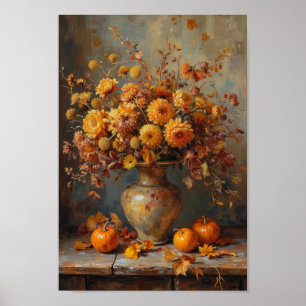 Vintage Herbst getrocknete Blumen rustikale Wandku Poster