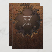 Vintage Herbst-Goldmedaille-Blätter Hochzeit Einladung (Vorne/Hinten)