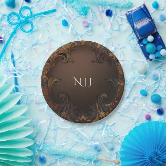 Vintage Herbst-Goldmedaille-Blätter Hochzeit Pappteller (Party)