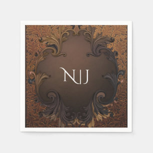 Vintage Herbst-Goldmedaille-Blätter Hochzeit Serviette