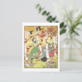 Vintage Herbst/Herbst-Kinderbuch-Illustration Postkarte (Stehend Vorderseite)