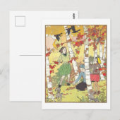 Vintage Herbst/Herbst-Kinderbuch-Illustration Postkarte (Vorne/Hinten)