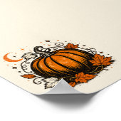 Vintage Herbst-Kürbis-Botanik-Illustration | Poster (Ecke)