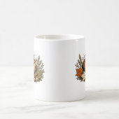 Vintage Herbst Kürbis & Ernteblätter | Rustikal F Kaffeetasse (Mittel)