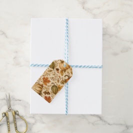 Vintage-Herbst-Kürbis-und-Gourden-Muster Geschenkanhänger