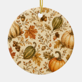 Vintage-Herbst-Kürbis-und-Gourden-Muster Keramik Ornament