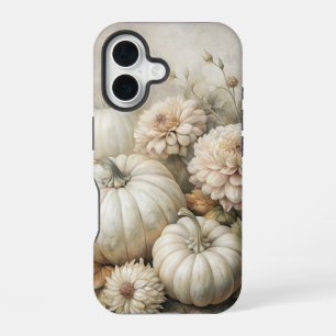 VINTAGE-HERBST-KÜRBISSZENE MIT BLUMEN iPhone 16 HÜLLE