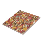Vintage-Herbst-Pilz-Wald-Botanik-Muster Fliese (Seite)