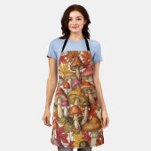 Vintage-Herbst-Pilz-Wald-Botanik-Muster Schürze (Getragen)