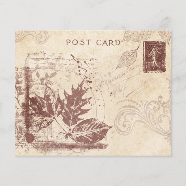 Vintage-Herbst-Postkarten-Schabpapier (Vorderseite)
