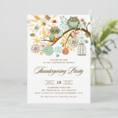 Vintage Herbstausgänge Erntedank Abendessen Einlad Einladung (Stehend Vorderseite)