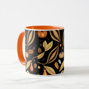 Vintage Herbstblatt-Muster Tasse