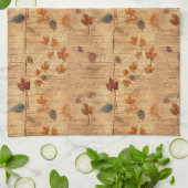 Vintage Herbstblätter mit alter Papierstruktur Geschirrtuch (Gefaltet)