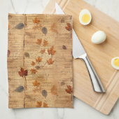 Vintage Herbstblätter mit alter Papierstruktur Geschirrtuch (Viertel Falte)
