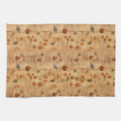 Vintage Herbstblätter mit alter Papierstruktur Geschirrtuch (Horizontal)