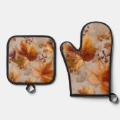 Vintage Herbstblätter Ofenhandschuh & Topflappen-Set (Vorderseite)
