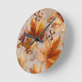 Vintage Herbstblätter Runde Wanduhr (Winkel)