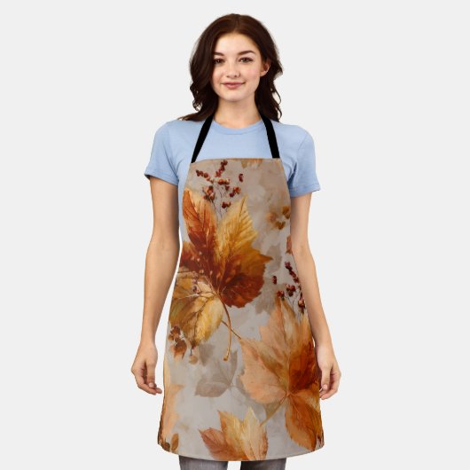 Vintage Herbstblätter Schürze (Getragen)