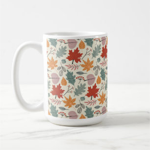 Vintage Herbstblätter und Eicheln Muster Kaffeetasse